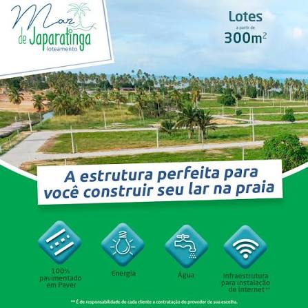 Infraestrutura de lotes do Mar de Japaratinga