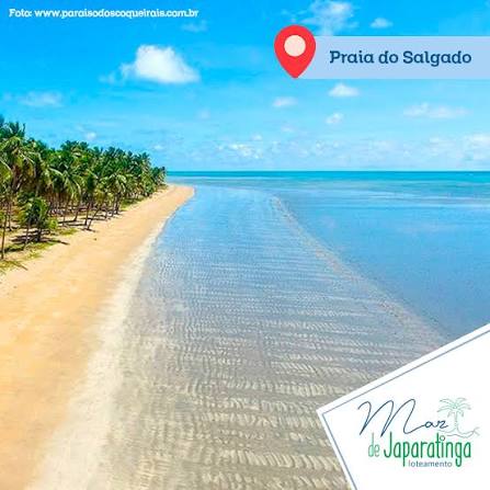 Praia de Salgado próxima ao Mar de Japaratinga em Alagoas